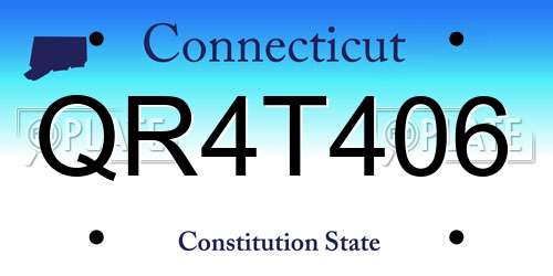 QR4T406 Connecticut License Plate