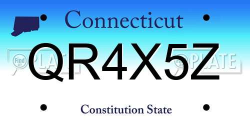 QR4X5Z Connecticut License Plate