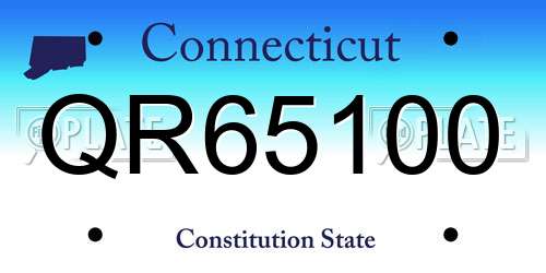 QR65100 Connecticut License Plate