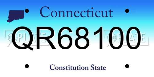 QR68100 Connecticut License Plate