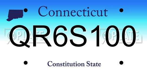 QR6S100 Connecticut License Plate