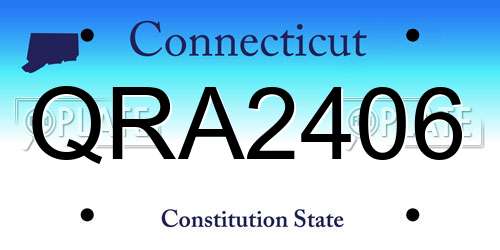 QRA2406 Connecticut License Plate