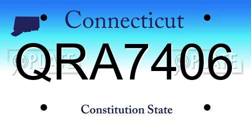 QRA7406 Connecticut License Plate