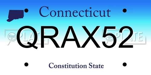 QRAX52 Connecticut License Plate