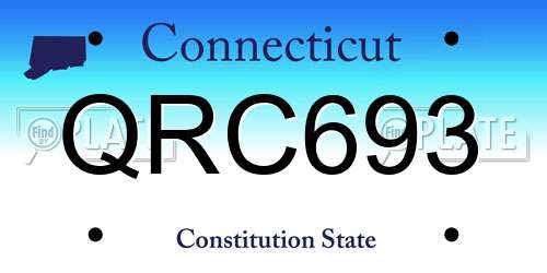 QRC693 Connecticut License Plate