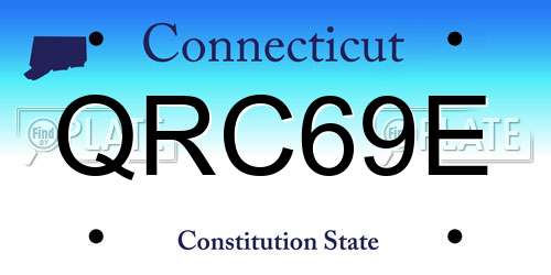QRC69E Connecticut License Plate