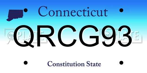 QRCG93 Connecticut License Plate