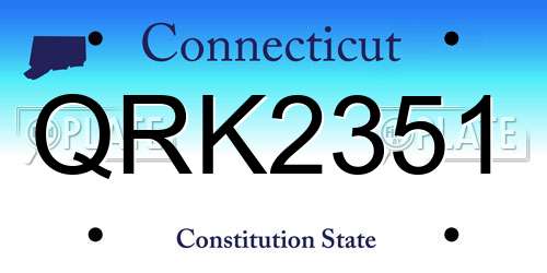 QRK2351 Connecticut License Plate