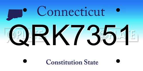 QRK7351 Connecticut License Plate