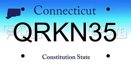 QRKN35 Connecticut License Plate