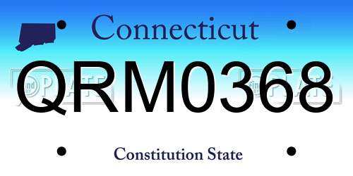 QRM0368 Connecticut License Plate