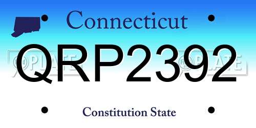 QRP2392 Connecticut License Plate