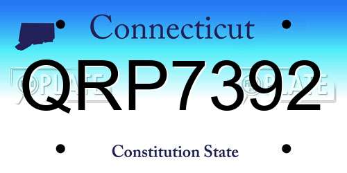 QRP7392 Connecticut License Plate