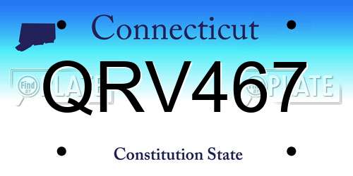 QRV467 Connecticut License Plate
