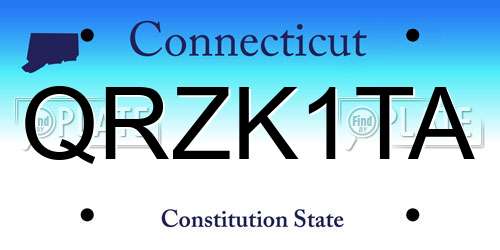 QRZK1TA Connecticut License Plate
