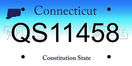 QS11458 Connecticut License Plate