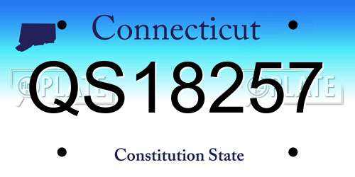 QS18257 Connecticut License Plate
