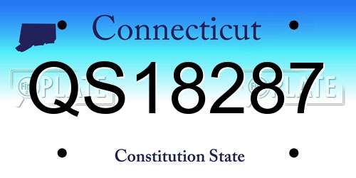 QS18287 Connecticut License Plate