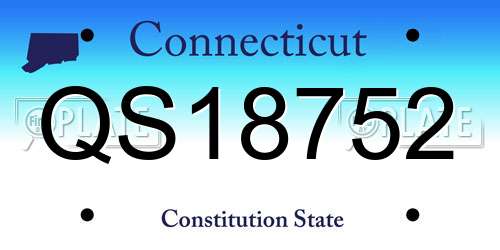 QS18752 Connecticut License Plate
