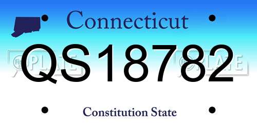 QS18782 Connecticut License Plate