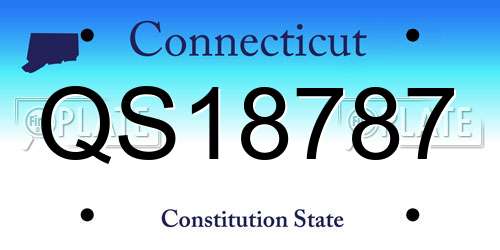 QS18787 Connecticut License Plate