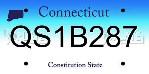 QS1B287 Connecticut License Plate