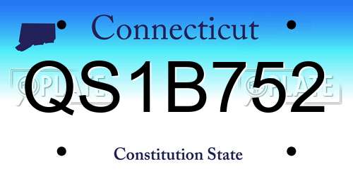 QS1B752 Connecticut License Plate