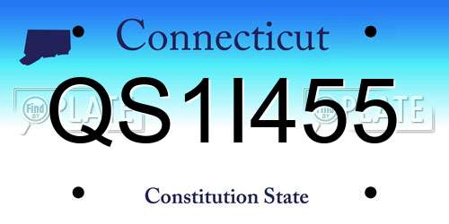 QS1I455 Connecticut License Plate