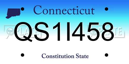 QS1I458 Connecticut License Plate