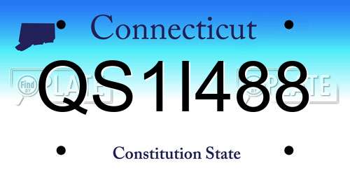 QS1I488 Connecticut License Plate