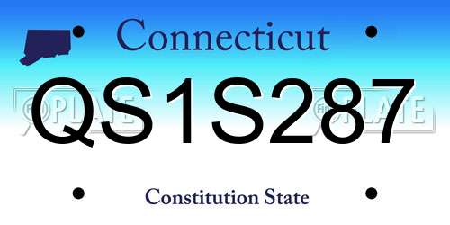 QS1S287 Connecticut License Plate