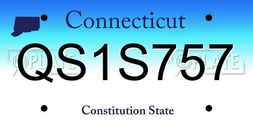 QS1S757 Connecticut License Plate