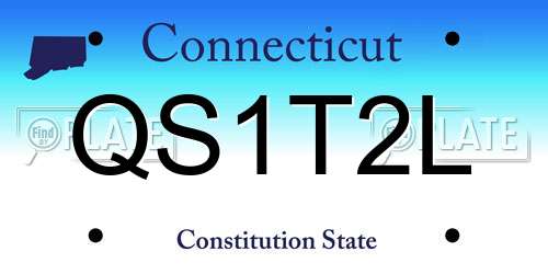 QS1T2L Connecticut License Plate