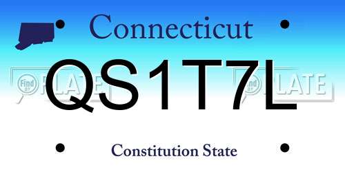 QS1T7L Connecticut License Plate