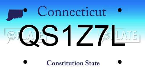 QS1Z7L Connecticut License Plate