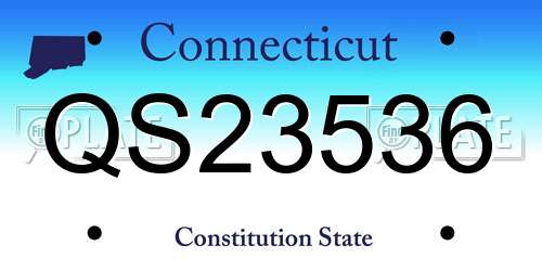 QS23536 Connecticut License Plate
