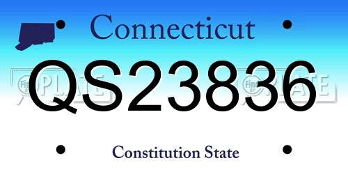 QS23836 Connecticut License Plate