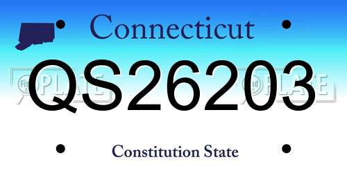 QS26203 Connecticut License Plate