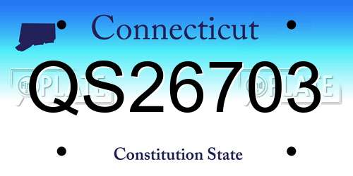 QS26703 Connecticut License Plate
