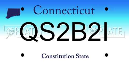 QS2B2I Connecticut License Plate