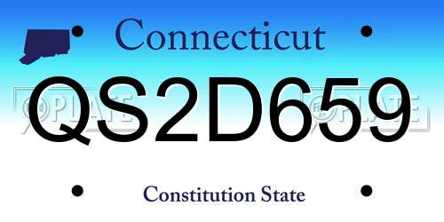 QS2D659 Connecticut License Plate