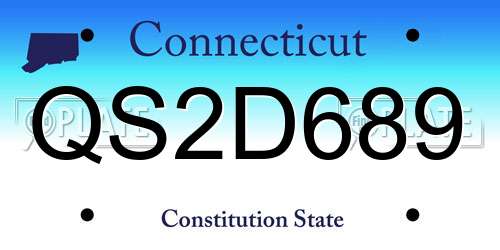QS2D689 Connecticut License Plate