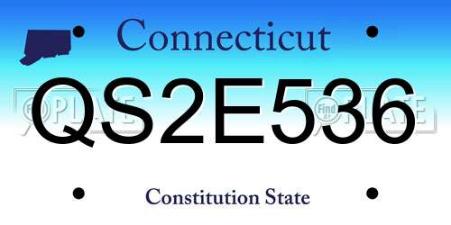 QS2E536 Connecticut License Plate