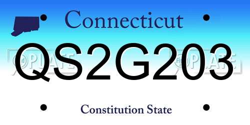 QS2G203 Connecticut License Plate