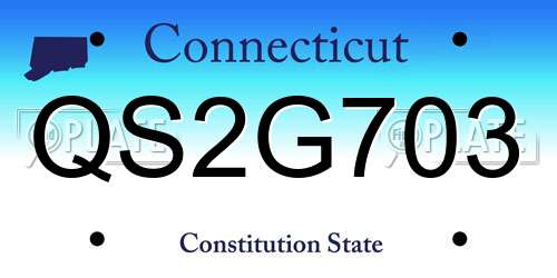 QS2G703 Connecticut License Plate