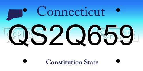 QS2Q659 Connecticut License Plate
