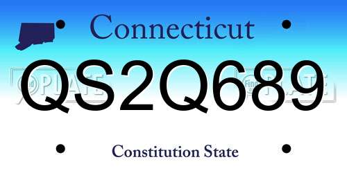 QS2Q689 Connecticut License Plate