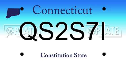 QS2S7I Connecticut License Plate