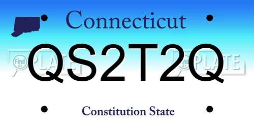 QS2T2Q Connecticut License Plate