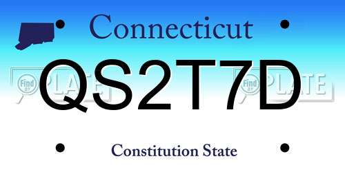 QS2T7D Connecticut License Plate